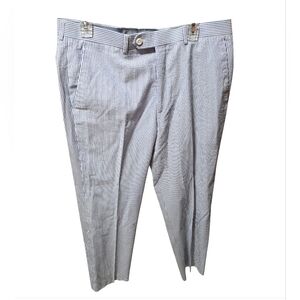 Alan Flusser Seersucker Pants Blue & White Cotton Size 34x30